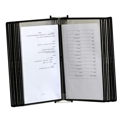 Flip file organizer for desk, Wall-Mounted Flip File Holder - Desktop Flip Display Folder, 20 Display Pockets, File Organizer For Desk, A4 Letter-Size, for Office, Workshop, Restaurant Reference and S von GSHXNM