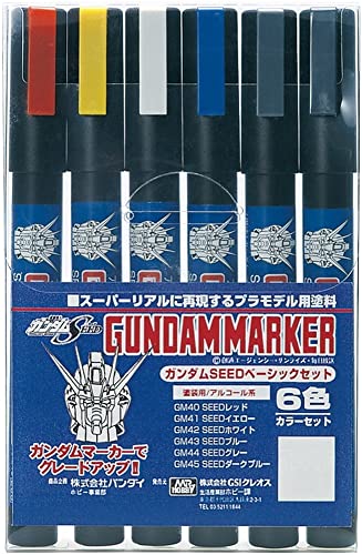 ＭＲ．ＨＯＢＢＹ＼ミスターホビー GMS109 Gundam Seed Basic Set, Paint Type, Filzstifte, Zum Bemalen von Gunpla, 6 Farben, 6er Set, Meißel von GSI Creos