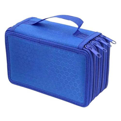 GSJKLSFM Federmäppchen Große Kapazität Federmäppchen mit 72 Löchern, 4 Schichten, Federmäppchen for Mädchen, Organizer, Stiftetui, Kunst, Schulbedarf, niedliches Briefpapier(Blue) von GSJKLSFM