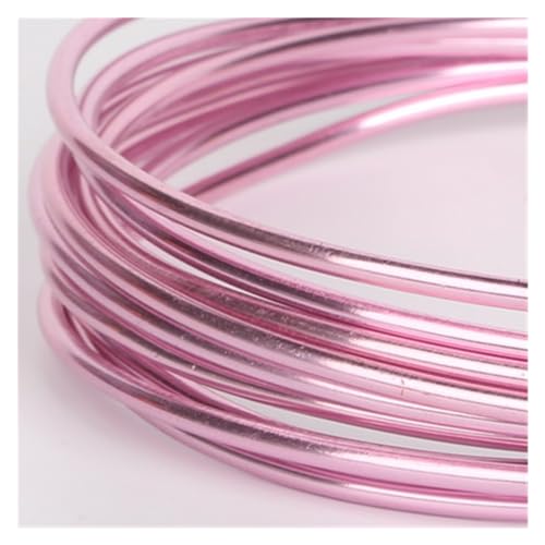 GSJNHY Aluminiumdraht 1/1,5/2/2,5/5 mm weicher rosa Aluminiumdraht Perlenschnur Draht for Armband Halskette Schmuckherstellung DIY Schmuckzubehör(2.5mm 3Meter) von GSJNHY