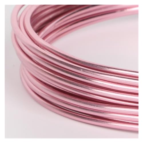 GSJNHY Aluminiumdraht 1/1,5/2/2,5/5 mm weicher rosa Aluminiumdraht Perlenschnur Draht for Armband Halskette Schmuckherstellung DIY Schmuckzubehör(2mm 5Meter) von GSJNHY