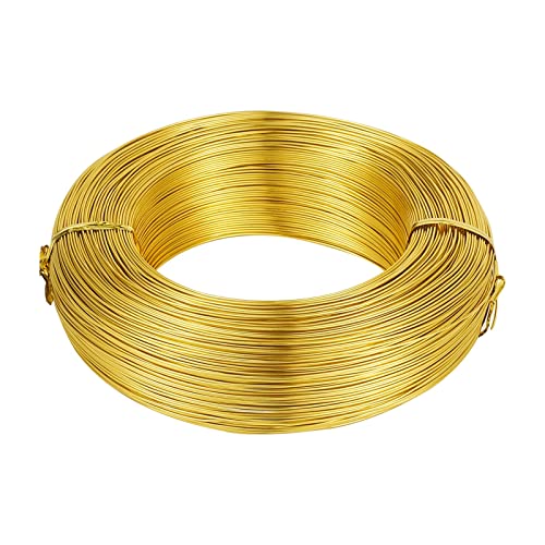 GSJNHY Aluminiumdraht 1 Roll Multi-Colors Aluminum Wire Jewelry Findings for Jewelry Making DIY Necklace Bracelet 0.8mm 1mm 1.5mm 2mm 3mm 4mm 5mm 6mm(Gold,1mm 200m) von GSJNHY