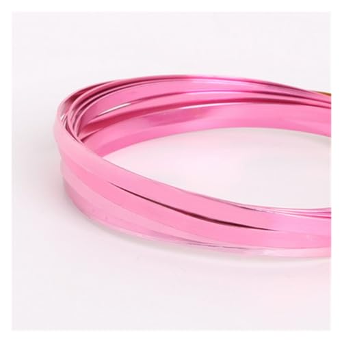 GSJNHY Aluminiumdraht 3meter/stück 5mmX1mm (5mm breite 1mm Dicke) flach Aluminium draht Aluminium Handwerk for DIY Halskette Armbänder Schmuck Machen(Fuchsia) von GSJNHY