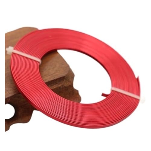 GSJNHY Aluminiumdraht 5meter/stück 3mmX1mm (3mm breite 1mm Dicke) flach Aluminium draht Aluminium Handwerk for DIY Halskette Armbänder Schmuck Machen(Red) von GSJNHY