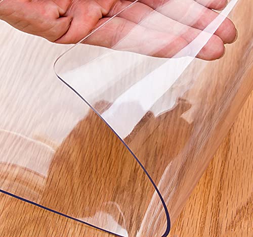 GSPURS PVC Tischabdeckung Tischschutzfolie Transparente Folie Schutzfolie für wasserdicht Lackierten und Glasoberflächen Hochglanz Tischfolie für Küche und Büro(Color:1.5mm,Size:90x160cm) von GSPURS