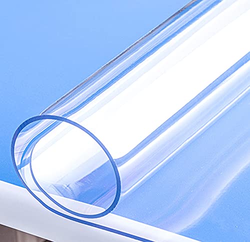 GSPURS PVC Tischabdeckung Tischschutzfolie Transparente Folie Schutzfolie für wasserdicht Lackierten und Glasoberflächen Hochglanz Tischfolie für Küche und Büro(Color:1mm,Size:60x60cm) von GSPURS