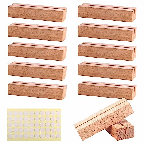 GTDOOCE Kartenhalter Holz,Tischkartenhalter Holz,Menükartenhalter Holz,12 Stück Fotohalter Holz,Holzständer,Aufsteller Holz,Holzfuß für Tischkarten,Kartenhalter Hochzeit,Kartenhalter Tisch 10x3x2cm von GTDOOCE