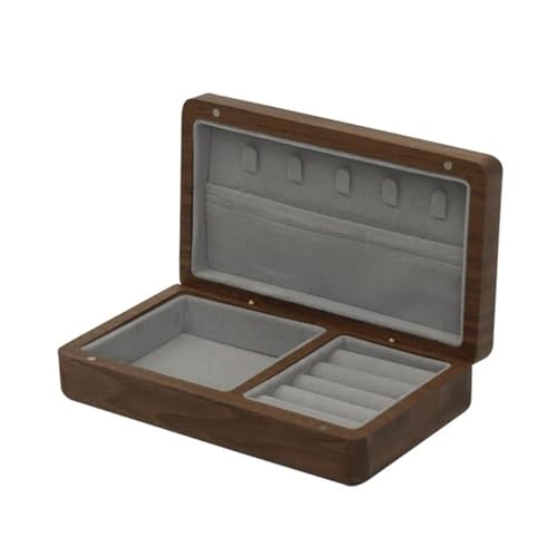 Ring Box Nuss Schmuckschatulle Eheringe Ohrringe Ringe Schmuckbox Organizer Schmuckbox Geschenkbox für Damen von GTORCZDF