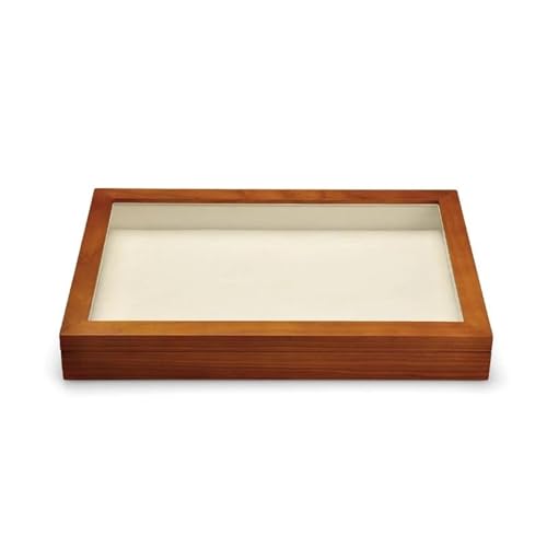 Ringbox Holz Schmuckkasten Schmuckkasten für Halsketten Anhänger Ringe Schmuckbox (Beige) von GTORCZDF