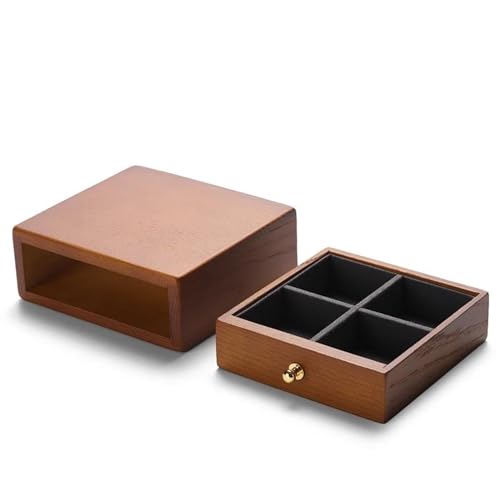 Ringbox aus Massivholz, für Ringe, Halsketten, Ohrringe, Armbänder, Anhänger, Schmuck-Organizer, Damen-Schmuck-Sammelbox, Ringboxen für Schmuck (2) von GTORCZDF