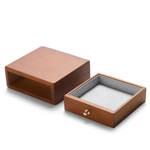 Ringbox aus Massivholz, für Ringe, Halsketten, Ohrringe, Armbänder, Anhänger, Schmuck-Organizer, Schmucksammelbox, Ringboxen für Schmuck (A) von GTORCZDF