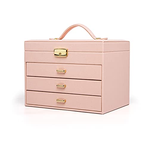 Schmuck-Organizer, Schmuckkästchen, große Schmuckschatulle, mehrschichtige Schmuckaufbewahrung, Schmuck-Organizer-Box für Damen, Halskette, Ring, Ohrringe, abschließbar, Geschenkbox, großer Schmuck von GTORCZDF