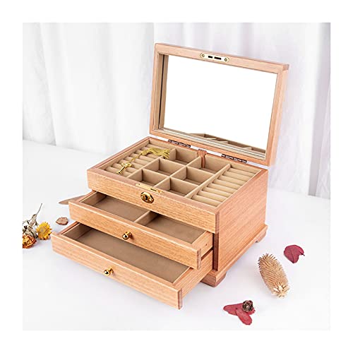 Schmuck Organizer 3 Schichten Schmuckschatulle Organizer Uhren Organizer Damen Schmuck Organizer Schmuck Organizer Geschenk für Ohrringe Ringe Halsketten Groß Schmuck Cas von GTORCZDF