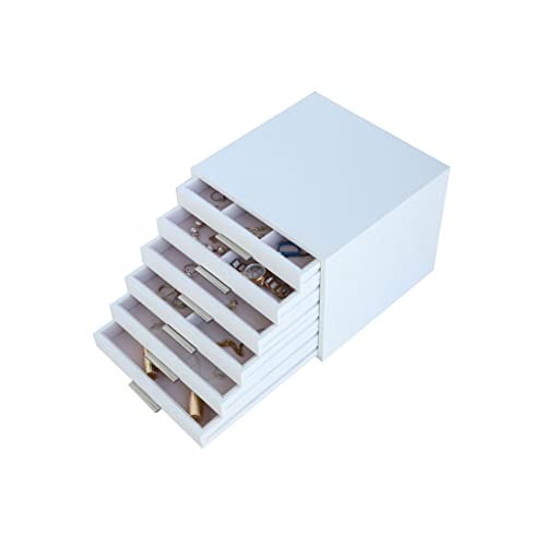 Schmuck Organizer Schmuckschatulle Schmuckbox Aufbewahrungsbox mit 6 Schubladen Kosmetikbox Ring Ohrring Halskette Armband Lippenstift Uhr Box für von GTORCZDF