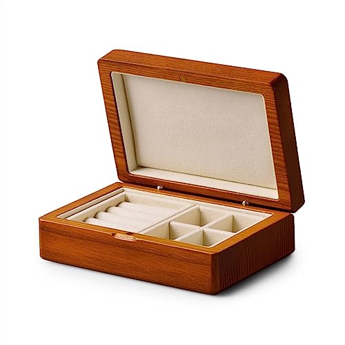 Schmuckkästchen Organizer Massivholz Schmuckschatulle für Ohrringe, Ringe und Halsketten, tragbare Sammlerbox Geschenk Organizer für Schmuck Klein (A S) von GTORCZDF