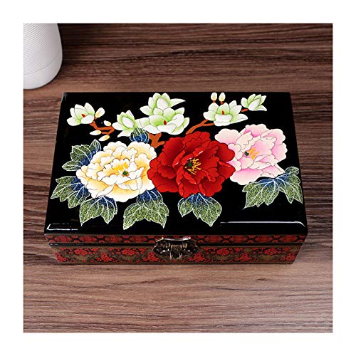 Schmuckschatulle Schmuckschatulle Retro Vintage Holz Schmuck Aufbewahrungsbox Spiegel Traditionelle Chinesische Handbemalte Schmuckschatulle Schatzkiste Schmuck Organizer Trinket Keep von GTORCZDF