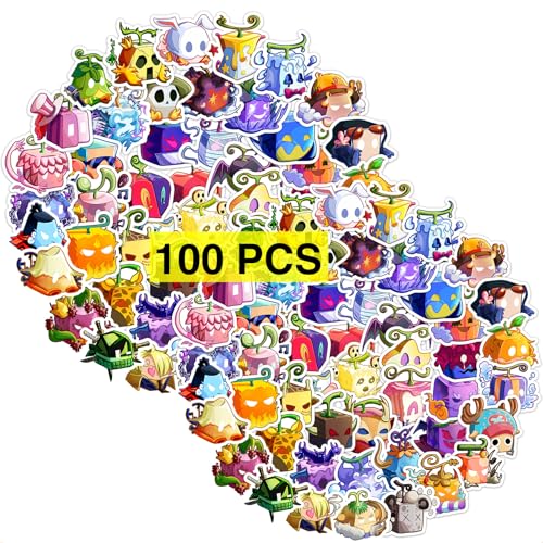 GTOTd Devil Fruit Stickers Aufkleber (100 Stück) Anime Geschenke Merch für Laptop Wasserflasche Telefon Zubehör Auto Stoßstange Fenster Helm Dekor Teens von GTOTd