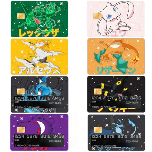 GTOTd Kawaii Game Credit Card Sticker Bankkarten Aufkleber (8 Stück),EC Karten Cute Cartoon Sticker, Geschenke Dekor fur Transport Debitkartenhülle Bankkarten Für Damen Herren von GTOTd