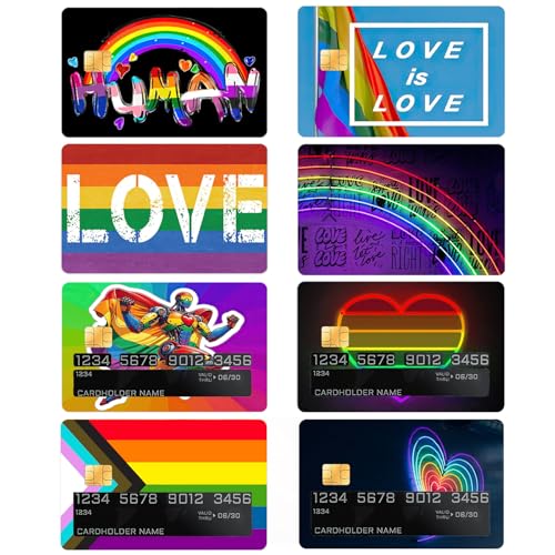 GTOTd LGBTQ Credit Card Sticker Bankkarten Aufkleber (8 Stück),EC Karten Pride Sticker, Geschenke Dekor fur Transport Debitkartenhülle Bankkarten Für Damen Herren von GTOTd