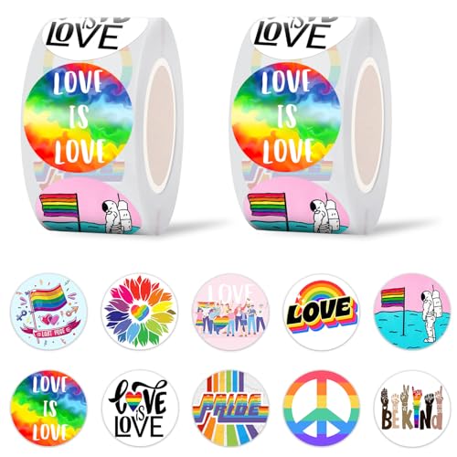 GTOTd LGBTQ Pride Sticker Aufkleber (1000 Stück) Rainbow Regenbogen Gifts Merch für LGBTQ,Labels Gift Pack Wrap, Geschenke Deko für Laptop Wasserflasche von GTOTd