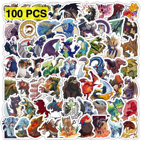 GTOTd Monster Sticker Hunter Aufkleber (100 Stück) Gifts Geschenke Cartoon Merch Vinyl Decals Party Supplies für Laptop Wohnzimmer Skateboard Graffiti Teens von GTOTd