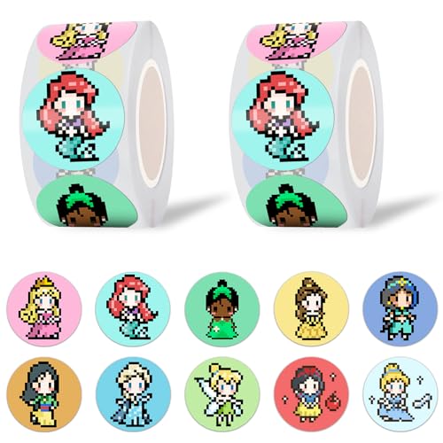 GTOTd Pixel Princess Sticker Aufkleber (1000 Stück) Cute Cartoon Gifts Merch für Girls Teens, Labels Gift Pack Wrap, Geschenke Deko für Laptop Wasserflasche von GTOTd