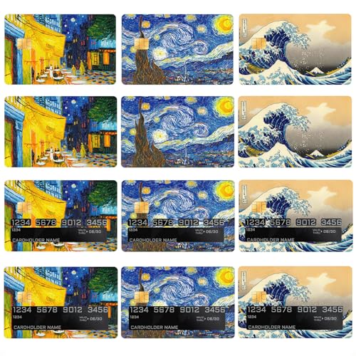 GTOTd The Starry Night Credit Card Sticker Bankkarten Aufkleber (12 Stück),EC Karten Landscaping Sticker, Geschenke Dekor fur Transport Debitkartenhülle Bankkarten Für Damen Herren von GTOTd