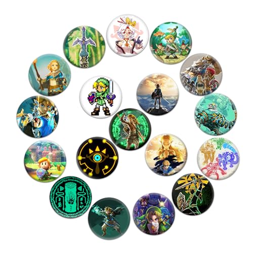 GTOTd Zelda Pins Set Buttons Anstecker (18 Stück 3.8cm) Geschenke Merch Video Game Pins Brooch Badges Party Dekoration für Kleidung Taschen Rucksack Jacken Zubehör Crafts Decor Teens von GTOTd