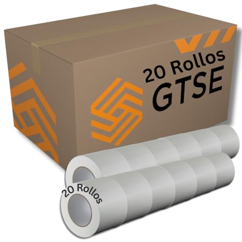 GTSE - Gewebeband Weiß - 100 mm x 50 m - 20 Rollen - strapazierfähiges Panzerband - wasserdichtes Klebeband zum Reparieren, Befestigen, Bündeln, Verstärken und Abdichten von GTSE