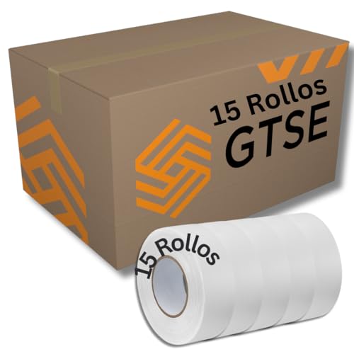 GTSE - Gewebeband Weiß - 48 mm x 50 m - 15 Rollen - strapazierfähiges Panzerband - wasserdichtes Klebeband zum Reparieren, Befestigen, Bündeln, Verstärken und Abdichten von GTSE