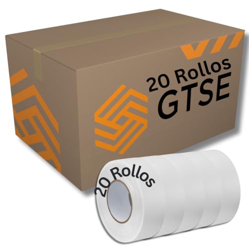 GTSE - Gewebeband Weiß - 48 mm x 50 m - 20 Rollen - strapazierfähiges Panzerband - wasserdichtes Klebeband zum Reparieren, Befestigen, Bündeln, Verstärken und Abdichten von GTSE