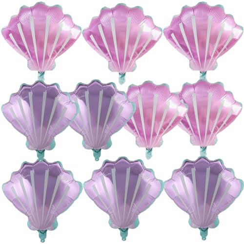 Muschel Ballon,10 PCS Muschel Luftballons,Folienballon Shell, Muschel Folienballons,Muschel Partyballons für Mädchen Geburtstags Feier Festival Ozean Themen Party Dekoration von GTYARYUA