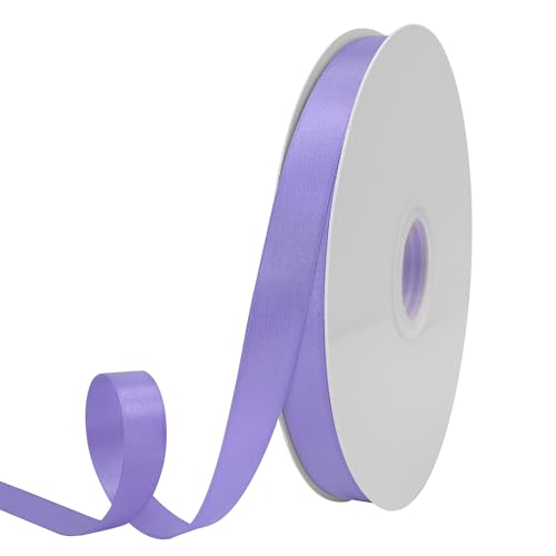 GTYBOVA Doppelseitiges Band, 15 mm x 90 m, Hellviolett, 100 % Polyester, mehrere Farben erhältlich, ideal für Geschenkverpackungen, Basteln, Hochzeitsdekoration, Blumenstrauß von GTYBOVA