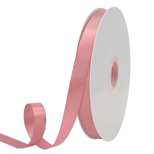 GTYBOVA Doppelseitiges Band, 15 mm x 91 m, Altrosa, 100 % Polyester, mehrere Farben erhältlich, ideal für Geschenkverpackungen, Basteln, Hochzeitsdekoration, Blumenstrauß von GTYBOVA