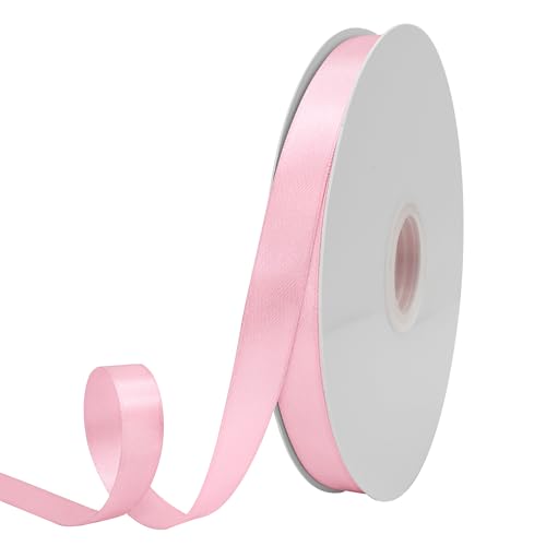 GTYBOVA Doppelseitiges Band, 15 mm x 91 m, Rosa, 100 % Polyester, mehrere Farben erhältlich, ideal für Geschenkverpackungen, Basteln, Hochzeitsdekoration, Blumenstrauß von GTYBOVA