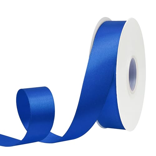 GTYBOVA Doppelseitiges Band, 25 mm x 91 m, Königsblau, 100 % Polyester, mehrere Farben erhältlich, ideal für Geschenkverpackungen, Basteln, Hochzeitsdekoration, Blumenstrauß von GTYBOVA