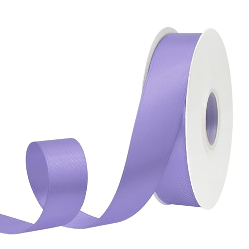 GTYBOVA Doppelseitiges Satinband, 25 mm x 91 m, Hellviolett, 100 % Polyester, mehrere Farben erhältlich, ideal für Geschenkverpackungen, Basteln, Hochzeitsdekoration, Blumenstrauß von GTYBOVA