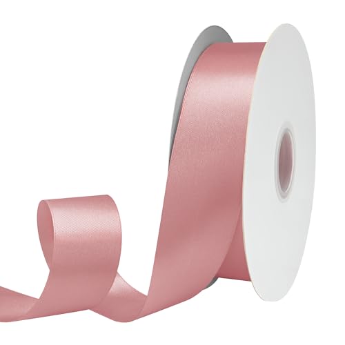 GTYBOVA Doppelseitiges Satinband, 40 mm x 91 m, Altrosa, 100 % Polyester, mehrere Farben erhältlich, ideal für Geschenkverpackungen, Basteln, Hochzeitsdekoration, Blumenstrauß von GTYBOVA