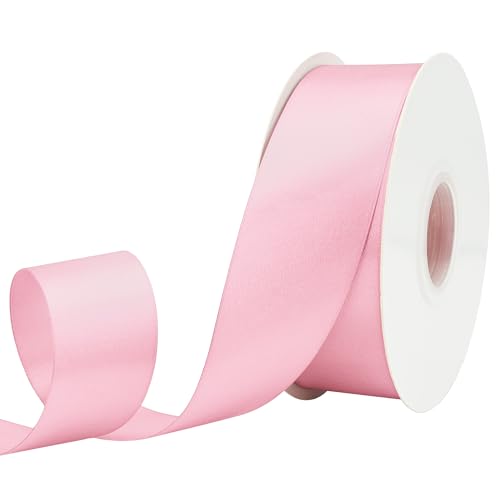 GTYBOVA Doppelseitiges Satinband, 40 mm x 91 m, Rosa, 100 % Polyester, mehrere Farben erhältlich, ideal für Geschenkverpackungen, Basteln, Hochzeitsdekoration, Blumenstrauß von GTYBOVA