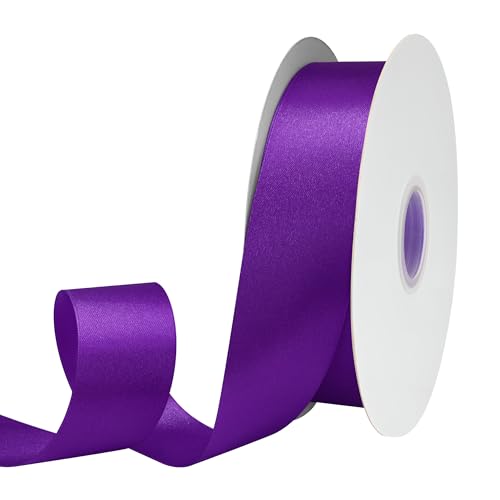 GTYBOVA Doppelseitiges Satinband, 40 mm x 91 m, Violett, 100 % Polyester, mehrere Farben erhältlich, ideal für Geschenkverpackungen, Basteln, Hochzeitsdekoration, Blumenstrauß von GTYBOVA