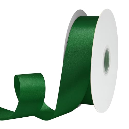 GTYBOVA Doppelseitiges Satinband, 40 mm x 91 m, Waldgrün, 100 % Polyester, mehrere Farben erhältlich, ideal für Geschenkverpackungen, Basteln, Hochzeitsdekoration, Blumenstrauß von GTYBOVA