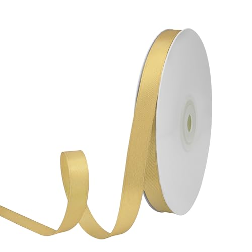 GTYBOVA Satinband 10mm X 91m Gold Schleifenband Dekoband Bänder zum Basteln Stoffbänder für Hochzeit Taufe Und Geburtstagsgeschenk von GTYBOVA