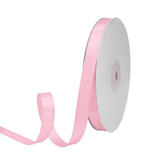 GTYBOVA Satinband 10mm X 91m Rosa Schleifenband Dekoband Bänder zum Basteln Stoffbänder für Hochzeit Taufe Und Geburtstagsgeschenk von GTYBOVA