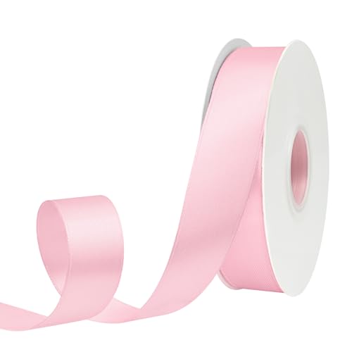 GTYBOVA Satinband 25mm X 45m Rosa Schleifenband Dekoband Bänder zum Basteln Stoffbänder für Hochzeit Taufe Und Geburtstagsgeschenk von GTYBOVA