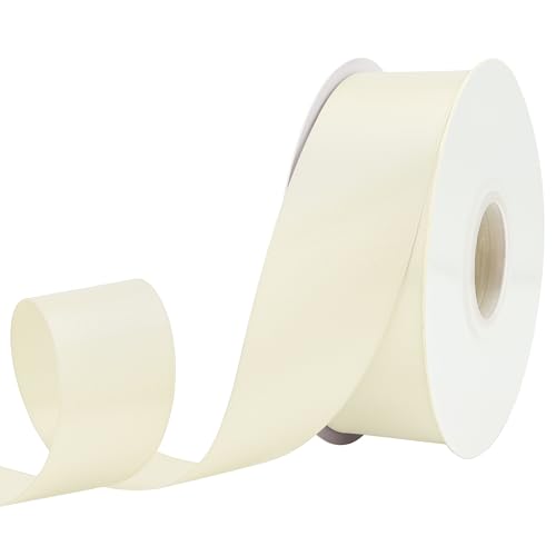 GTYBOVA Satinband 40mm X 45m Elfenbein Schleifenband Dekoband Bänder zum Basteln Stoffbänder für Hochzeit Taufe Und Geburtstagsgeschenk von GTYBOVA