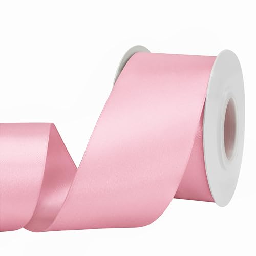 GTYBOVA Satinband 50mm X 23m Rosa Schleifenband Dekoband Bänder zum Basteln Stoffbänder für Hochzeit Taufe Und Geburtstagsgeschenk von GTYBOVA