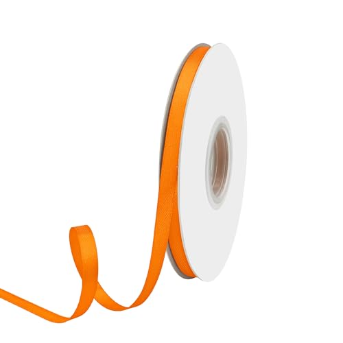 GTYBOVA Satinband 6mm X 91m Orange Schleifenband Dekoband Bänder zum Basteln Stoffbänder für Hochzeit Taufe Und Geburtstagsgeschenk von GTYBOVA