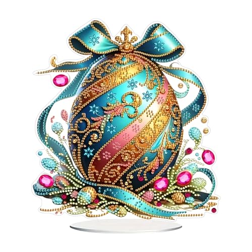 GUAHKUN Diamond Painting Ostern, Ostern Deko Diamond Painting Kinder Osterhase Diamont Painting Aufsteller Für Ostern, Diamand Painting Hase Osterei Deko Frühling Diamond Bastelset Geschenk (M) von GUAHKUN