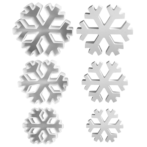 GUAHKUN Silikonformen Gießformen Schneeflocken, 3 Stück Silikonformen Gießformen Weihnachten, Schneeflocken Silikonform, Gipsformen zum Gießen, DIY Weihnachtsbasteln Desktop von GUAHKUN