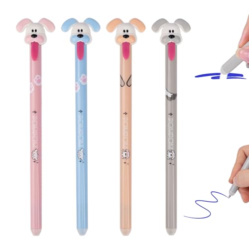 Radierbarer Kugelschreiber,Radierbar Gelstift,Tintenroller Radierbare Stifte Zum Wegradieren,0.5mm Radierstift Cartoon Löschbarer Stift Erasable Pen Für Kinder Schule Geschenk Bürobedarf (Blau, 4) von GUAHKUN